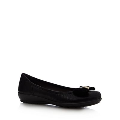 Hotter Black 'Alice' leather slip-on shoes